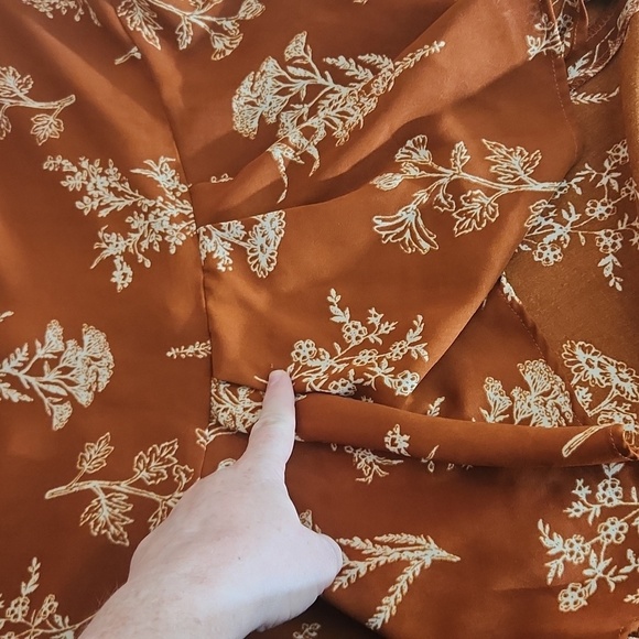 Shein 3x Long Cardigan Floral Brown White - Picture 10 of 11